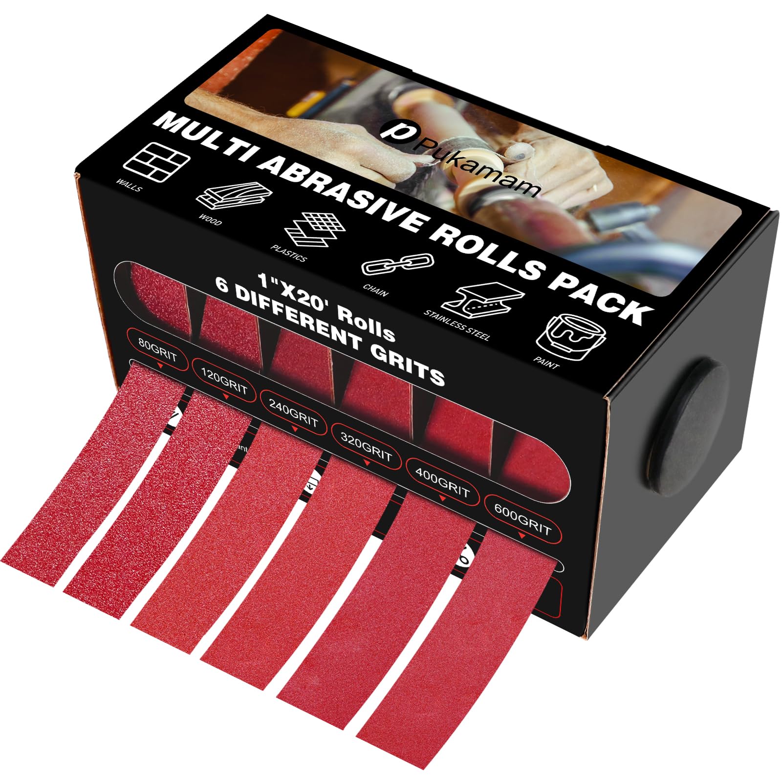 Emery Cloth Roll Set | 6 Grits 80-600 | Wet & Dry Sandpaper