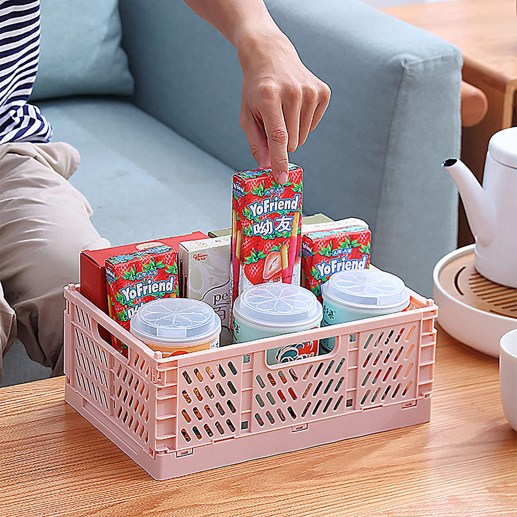 Spesh 4 Pcs Collapsible Storage Crates – Stackable Plastic Folding Baskets