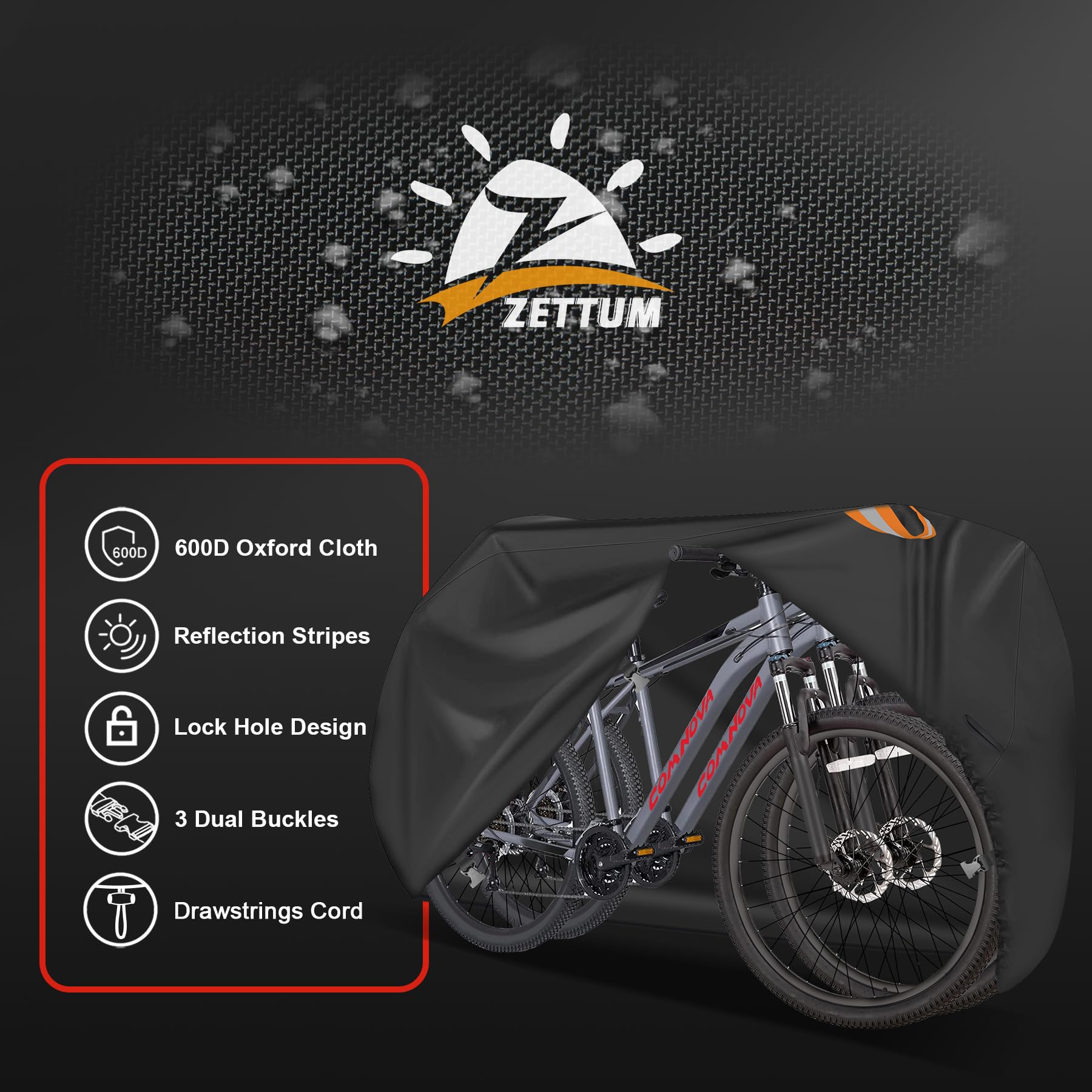 Zettum Bike Cover for 2 Bikes – 600D Heavy Duty Waterproof Outdoor Storage