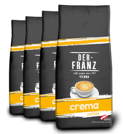 Der-Franz Crema Ground Coffee – 100% Arabica Blend – 4 x 1000g