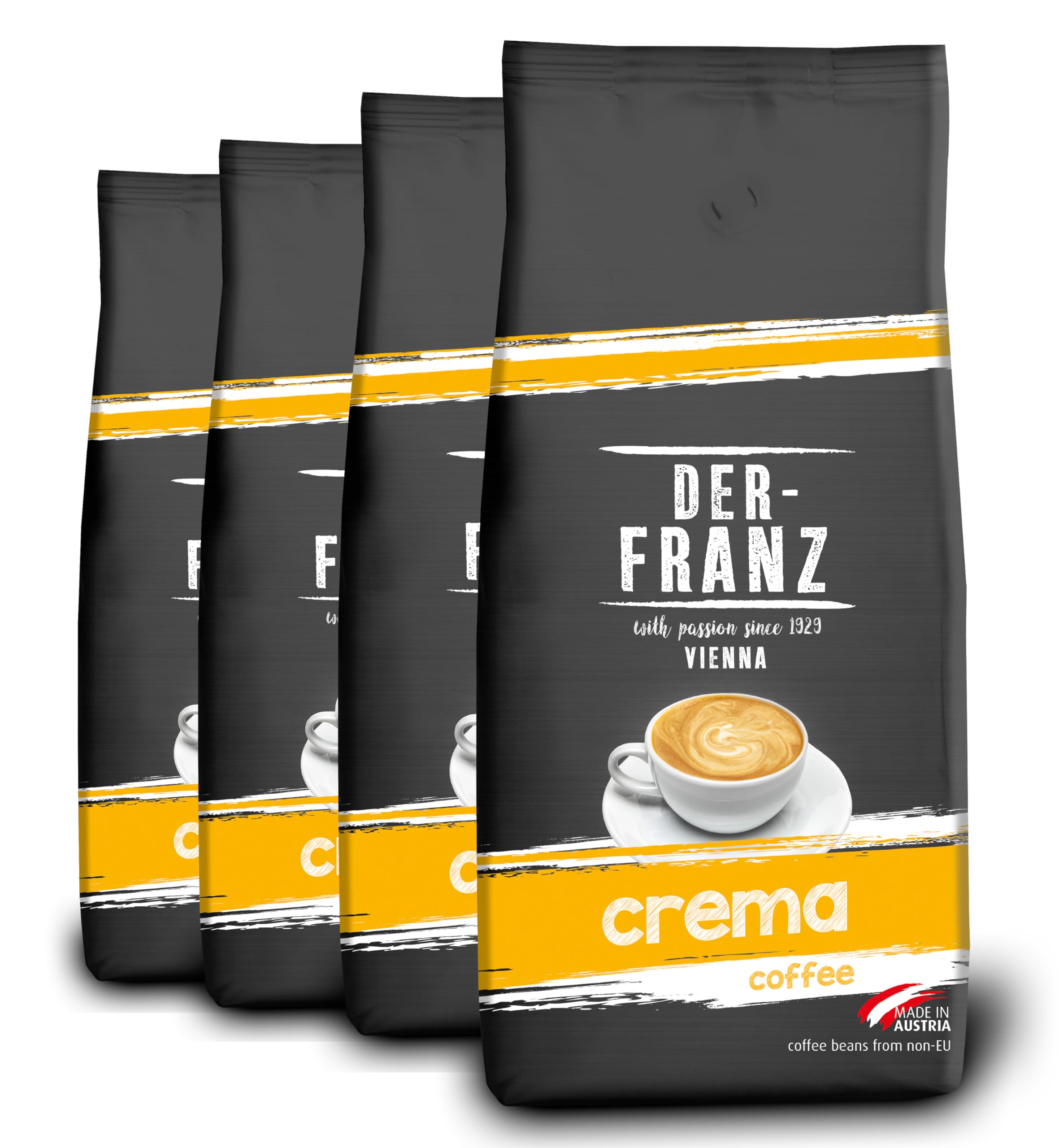Der-Franz Crema Ground Coffee – 100% Arabica Blend – 4 x 1000g