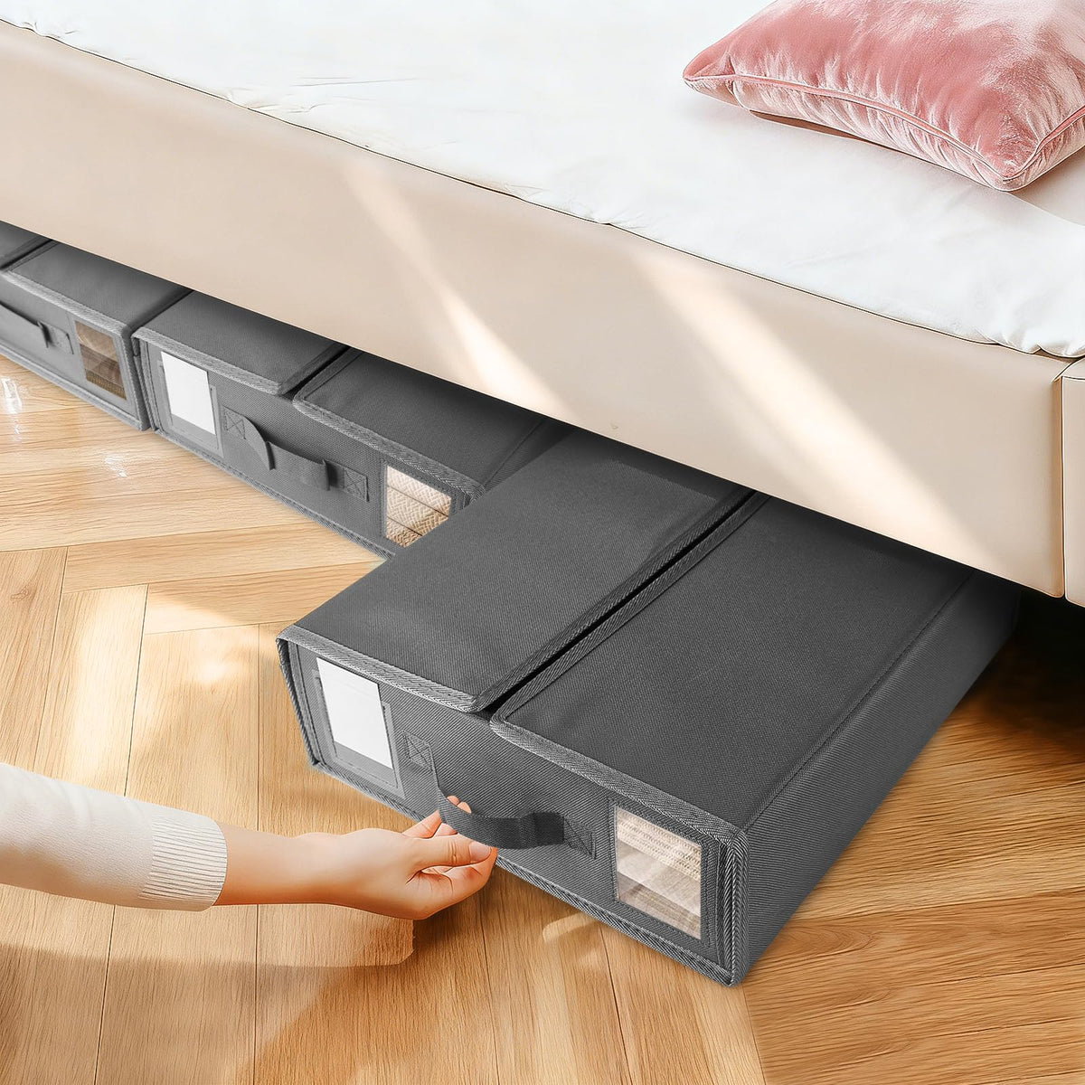 JAECU 3PCS Bedding Storage Foldable Bed Sheet Organiser Underbed Storage - image 5