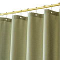 Yofori Sage Green Waffle Fabric Shower Curtain Set with Hooks | 72x72"