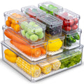 KUMD 10 Pack Fridge Organisers | Stackable BPA-Free Food Storage Bins