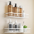 SAFFRUFF Shower Caddy - 2 Pack Adhesive Bathroom Storage Shelf, White