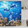 Simpomsy Dolphin Shower Curtain | 180x180cm Waterproof 3D Ocean Theme