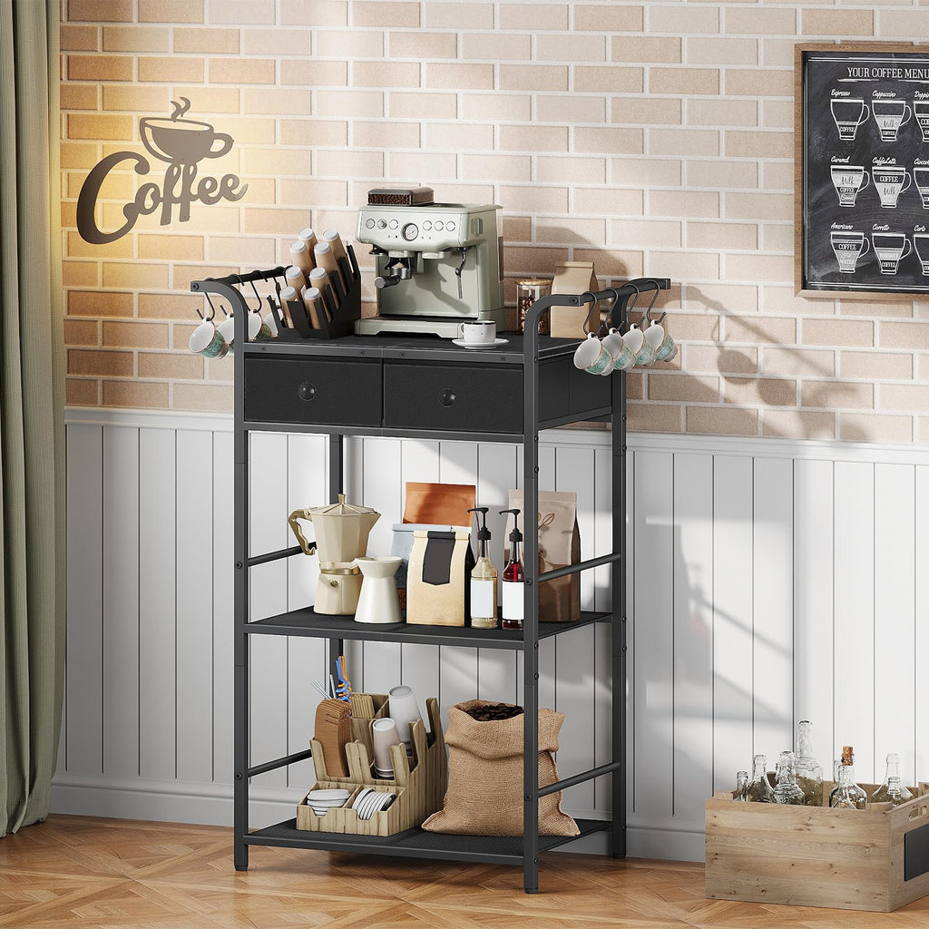 HOOBRO 3-Tier Bakers Rack, Microwave Stand, Coffee Bar Station with Storage - image 4