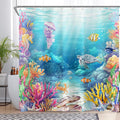Luminora Tropical Sea Turtle Shower Curtain | Waterproof Polyester, 72x72