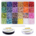 EuTengHao 9600pcs Glass Bugle Seed Beads Kit for DIY Jewelry Making