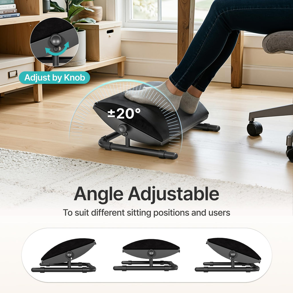 PEGZONE Foot Rest Under Desk with Memory Foam, Adjustable Tilt, Steel Base - image 2