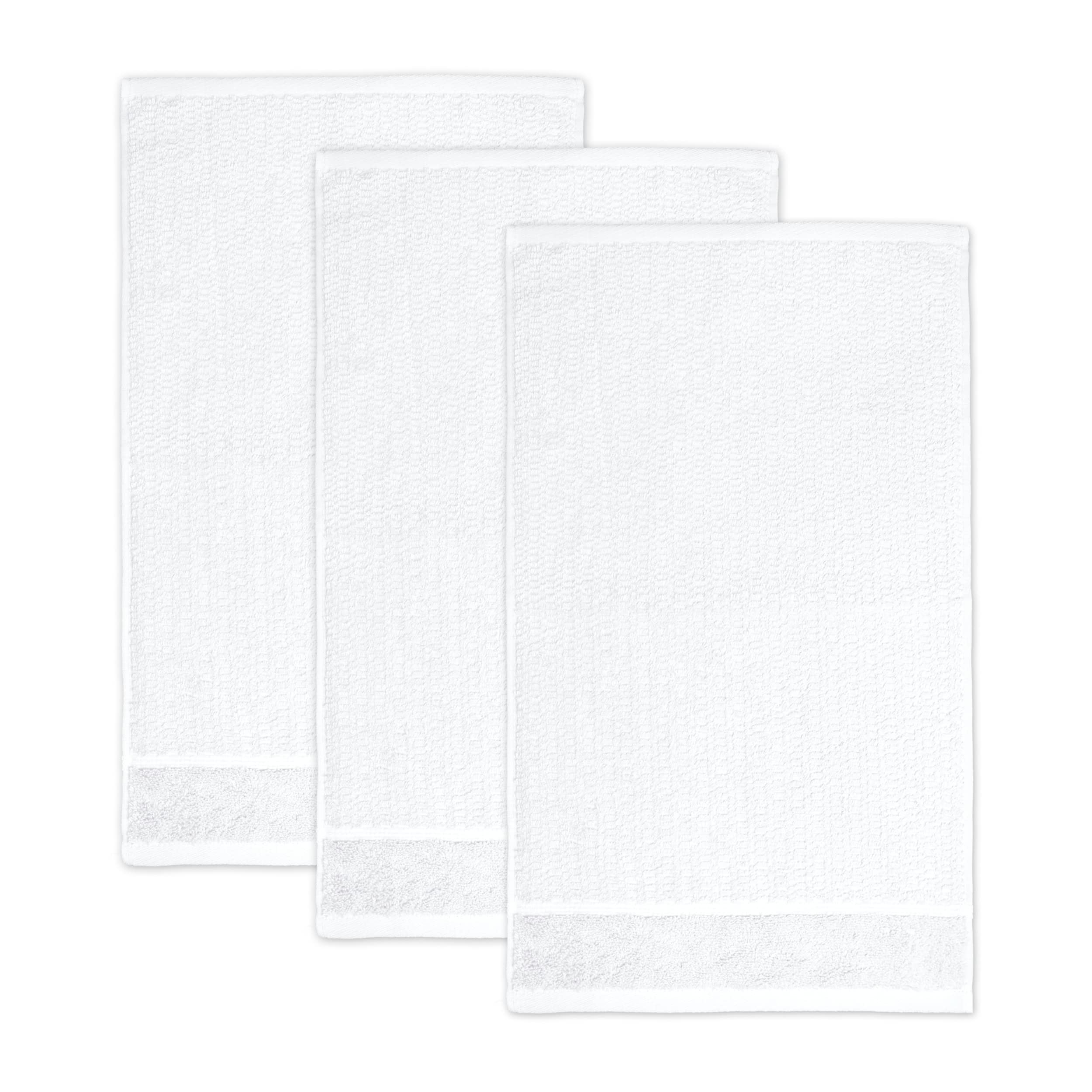 frottana Pearl Guest Towel Set of 3 – 100% Cotton, Snow, 30x50 cm