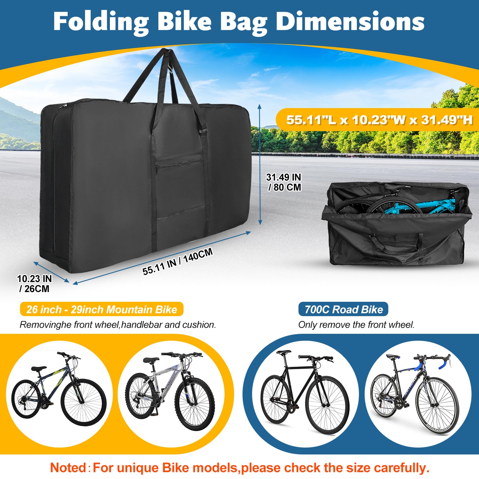 Jolof Store Bike Travel Bag – Heavy Duty 840D Waterproof MTB Road Case