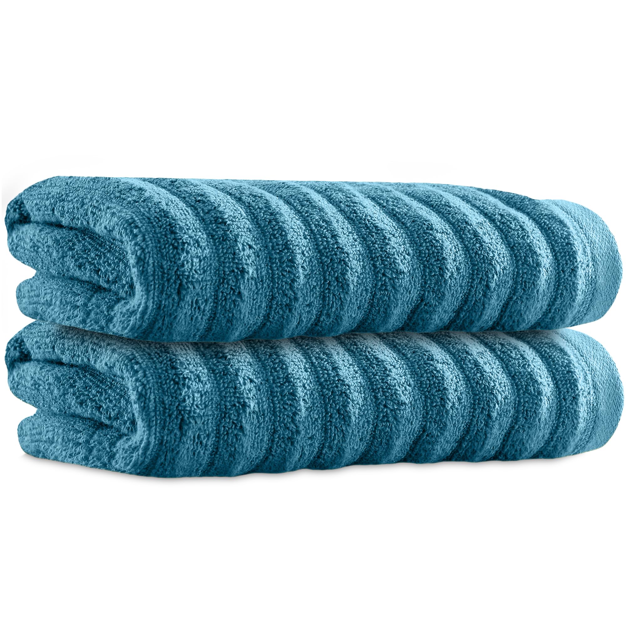 Towelogy Bamboo Hand Towels 2-Pack | Soft Absorbent 50x80cm Blue Towels