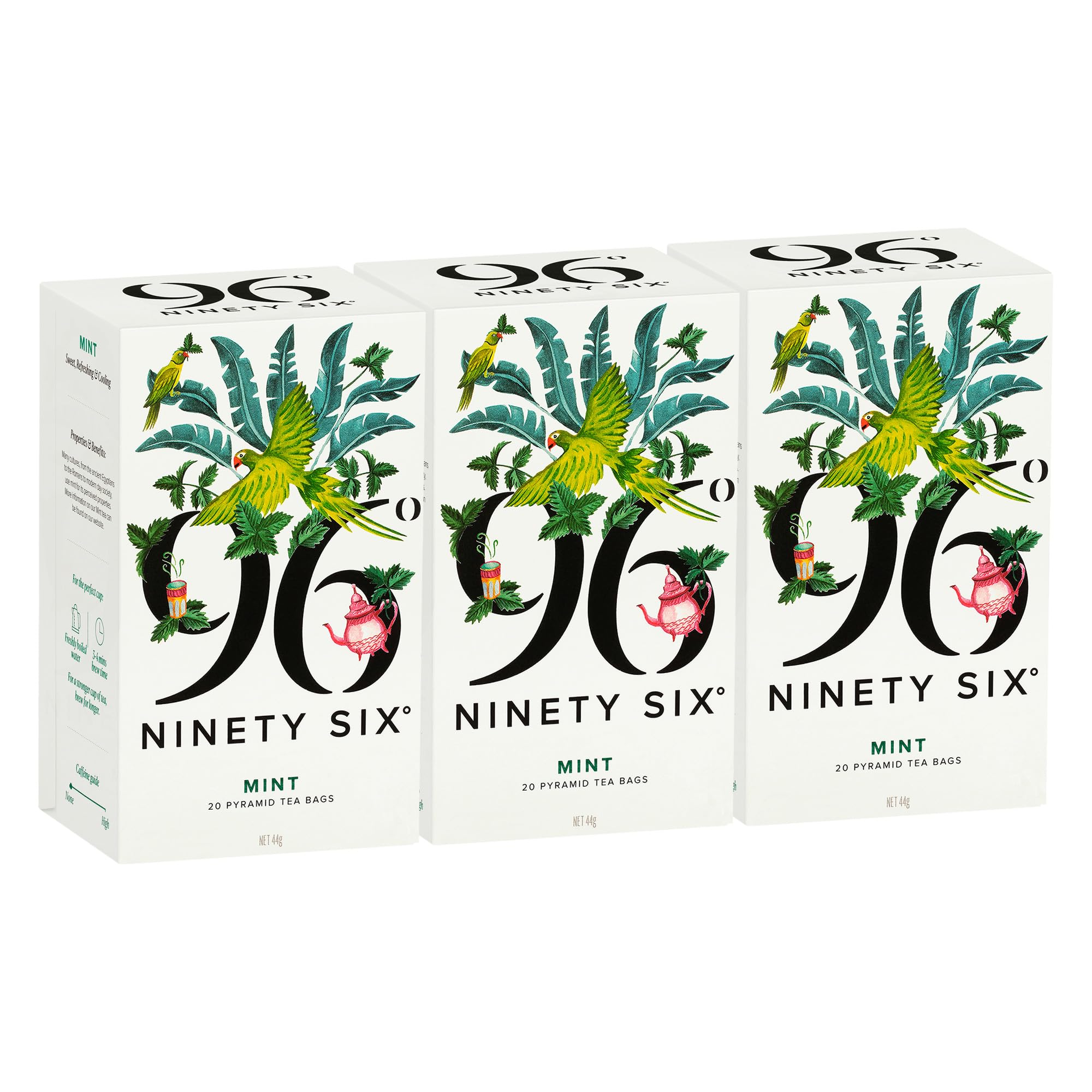 96° Mint Tea by Jolof Store – 60 Caffeine-Free Pyramid Tea Bags