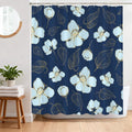 BREASOME Blue Floral Shower Curtain | Waterproof Polyester – 180x180cm