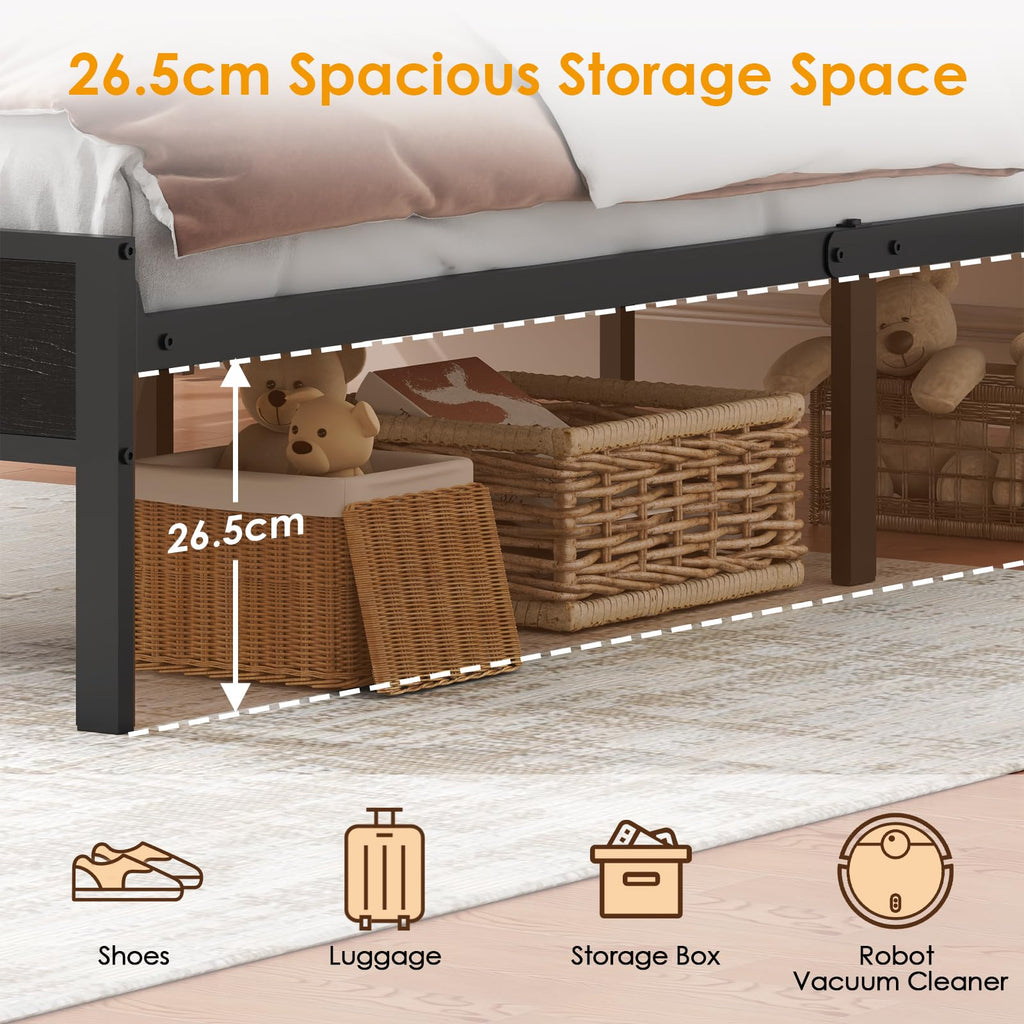 WOWTRELAX King Size Bed Frame with Charging Headboard Storage Shelf 150x200 - image 4