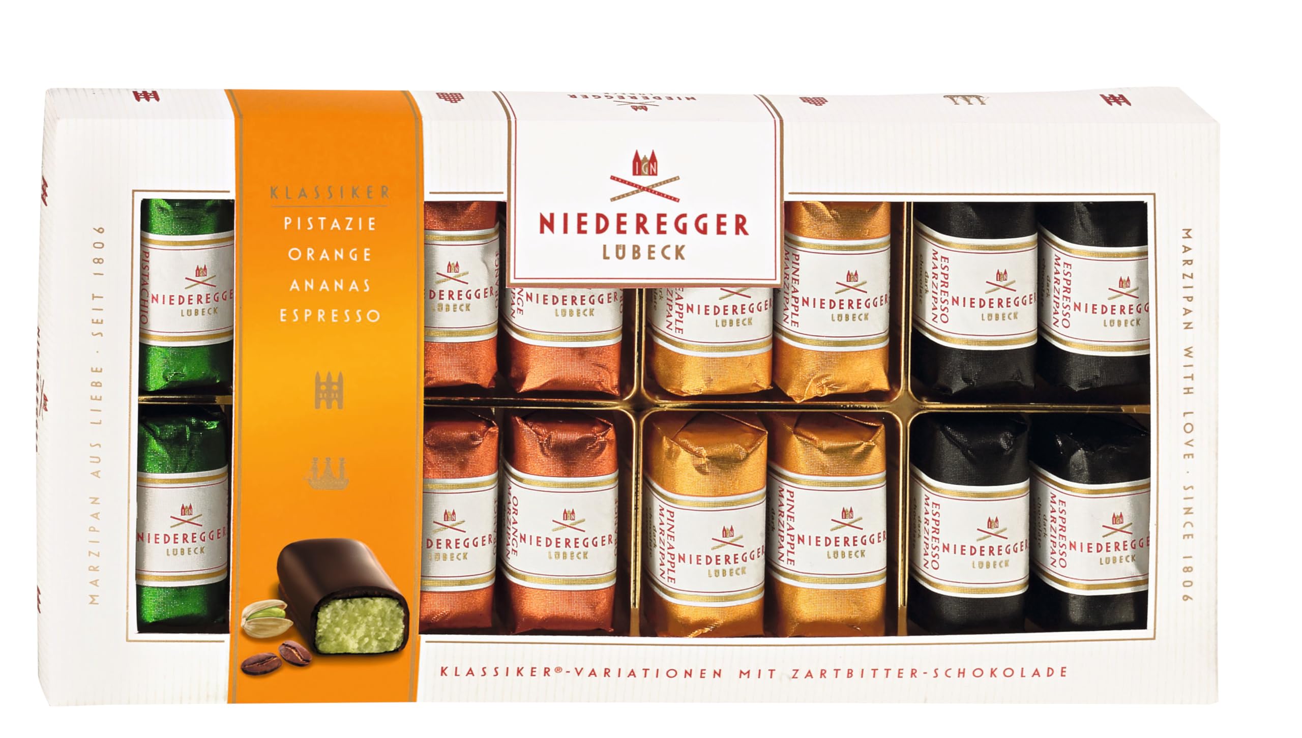 Niederegger Dark Chocolate Marzipan Mini Loaves Gift Box – 200g