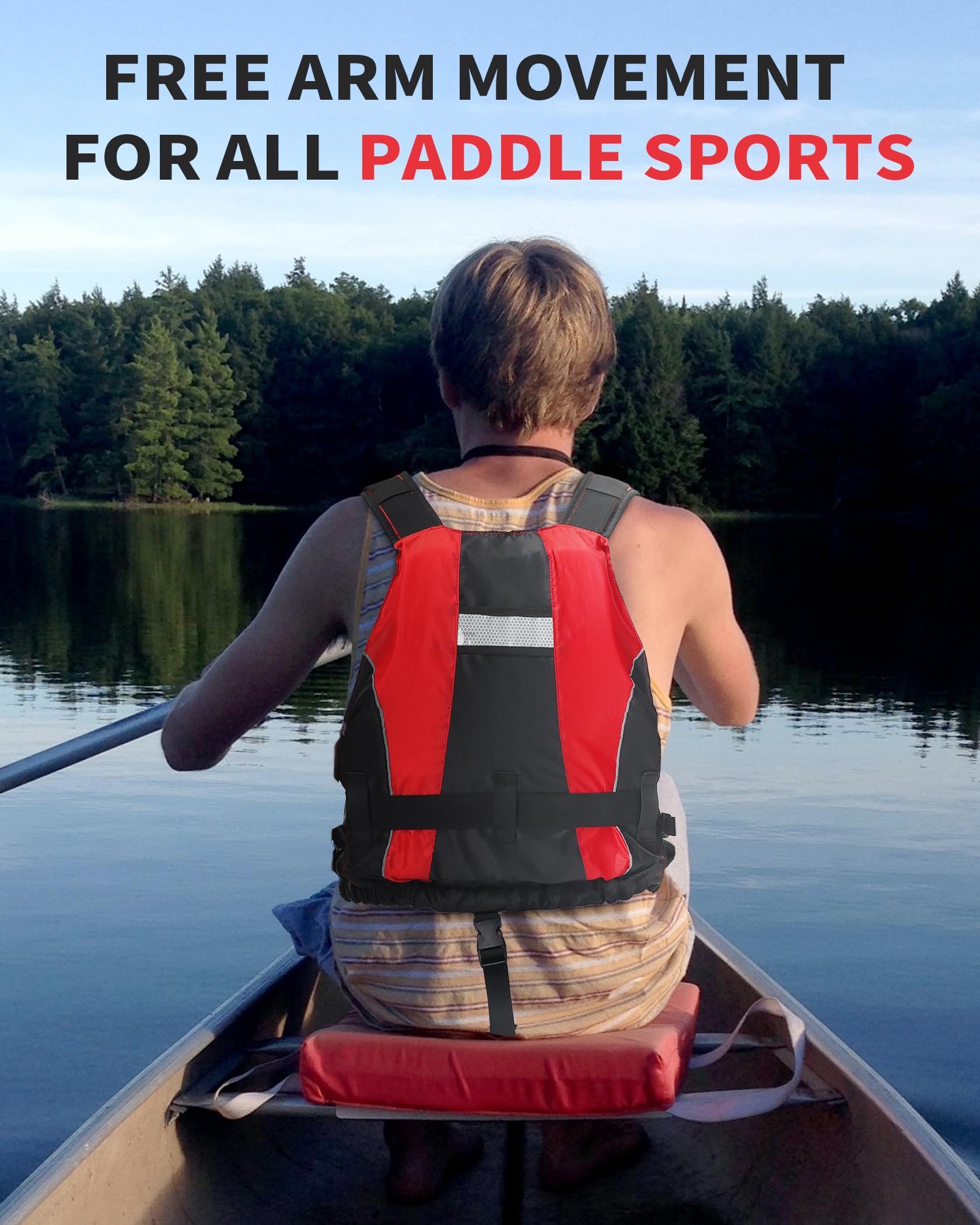 Owntop Buoyancy Aid Vest - Foam Safety Jacket for Kayaking & SUP | Red