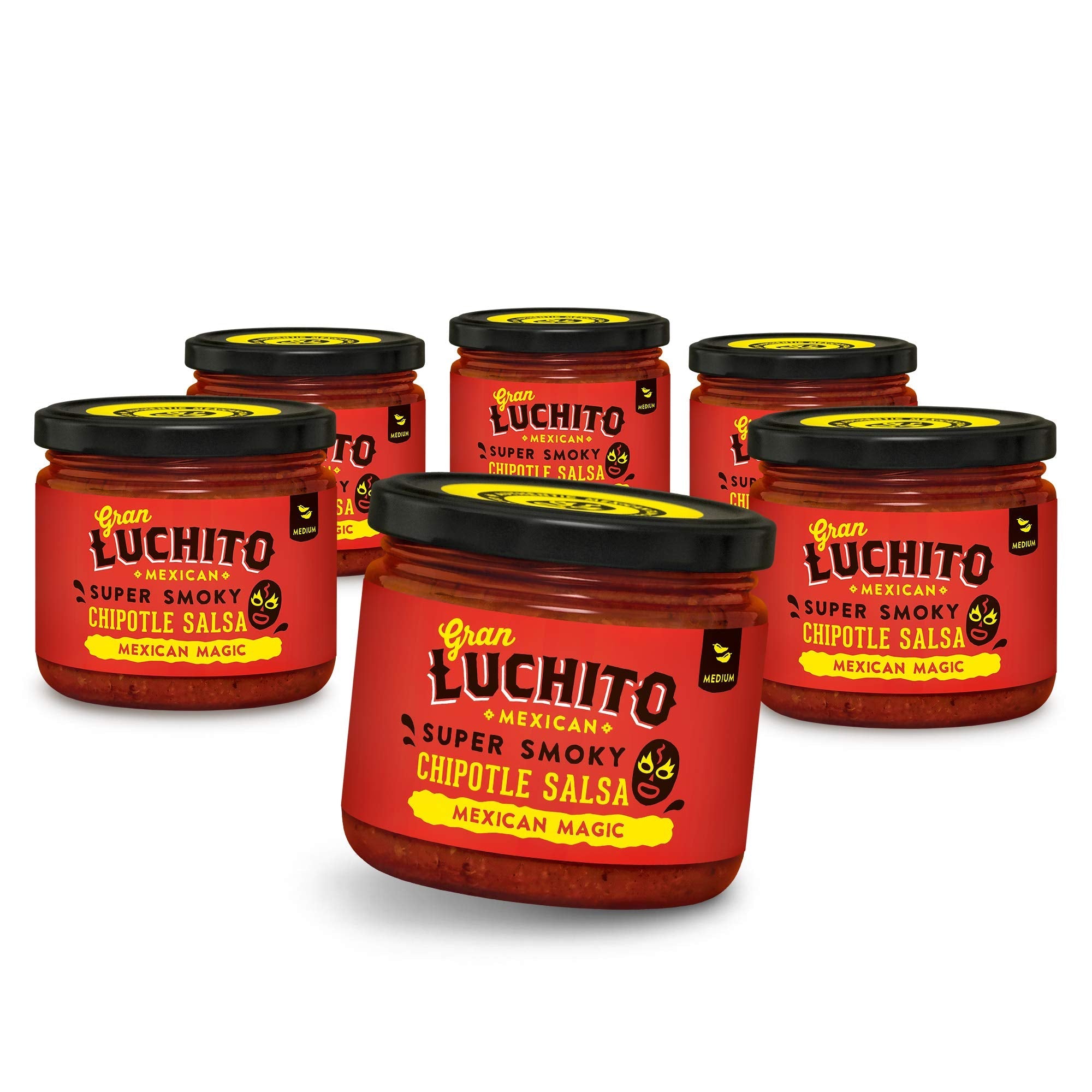 Gran Luchito Chipotle Salsa - Authentic Mexican Spicy Sauce - 300g (6 Pack)