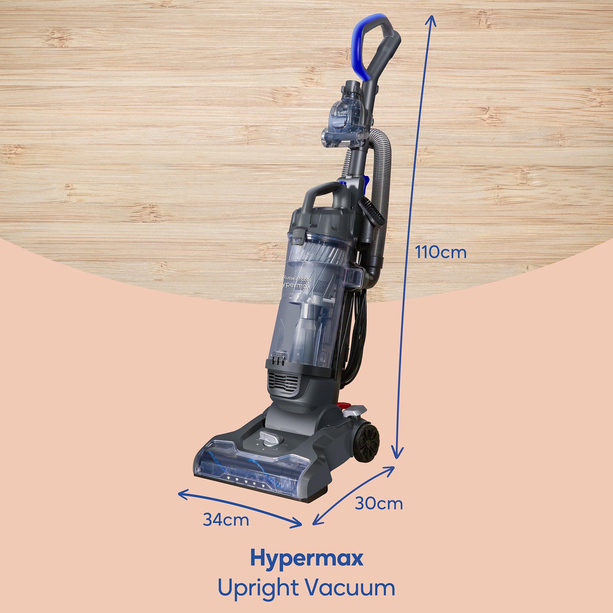 Russell Hobbs Hypermax Upright Vacuum – 4L Multi-Cyclonic Pet Cleaner