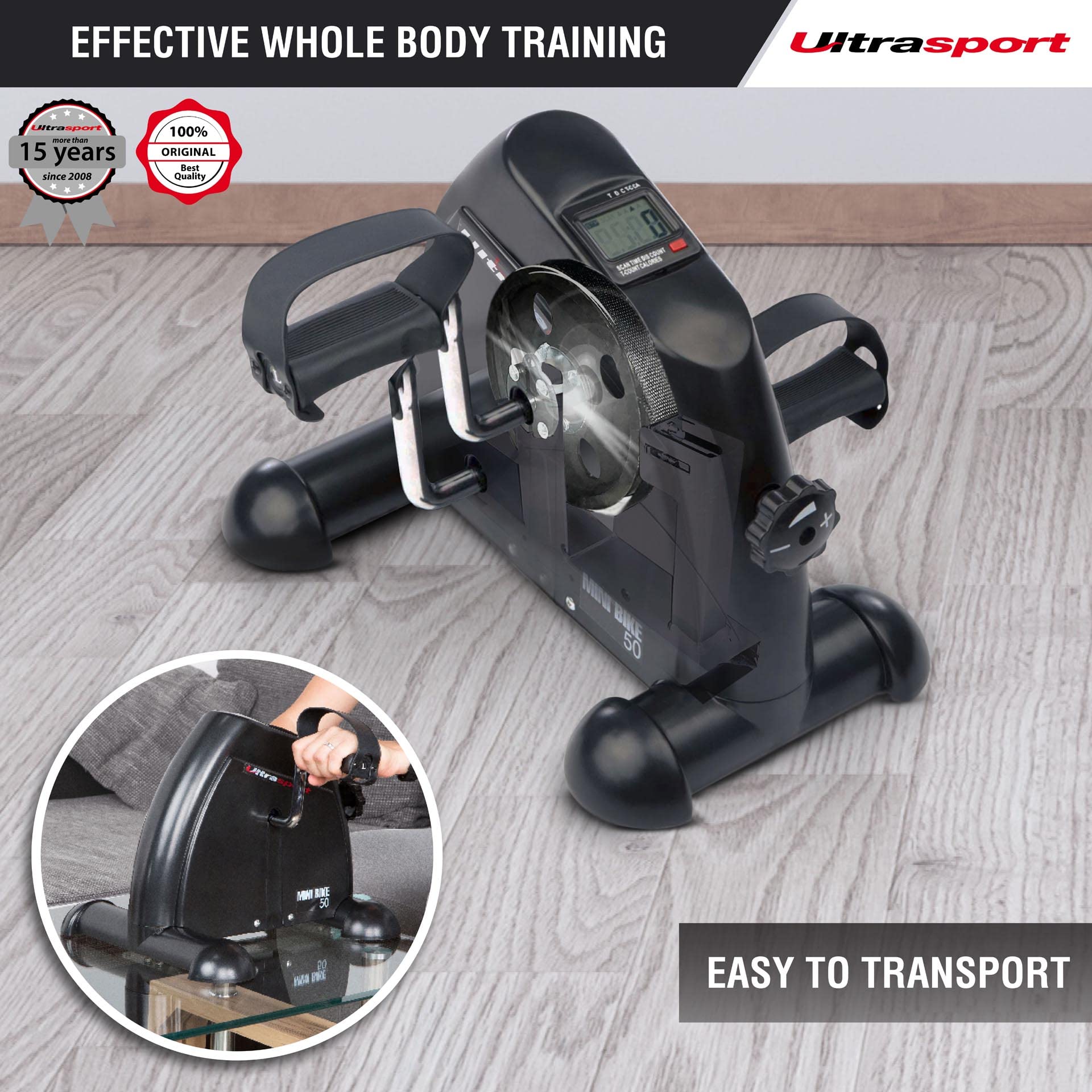 Ultrasport Mini Bike 50 – Arm and Leg Pedal Exerciser with LCD Display