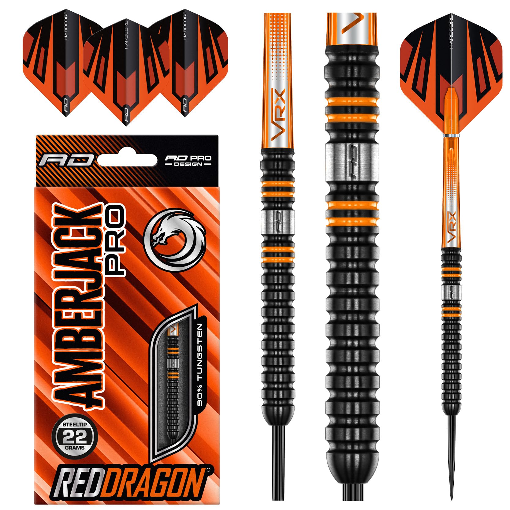 Red Dragon Amberjack Pro 1 Tungsten Darts Set - 22g Professional