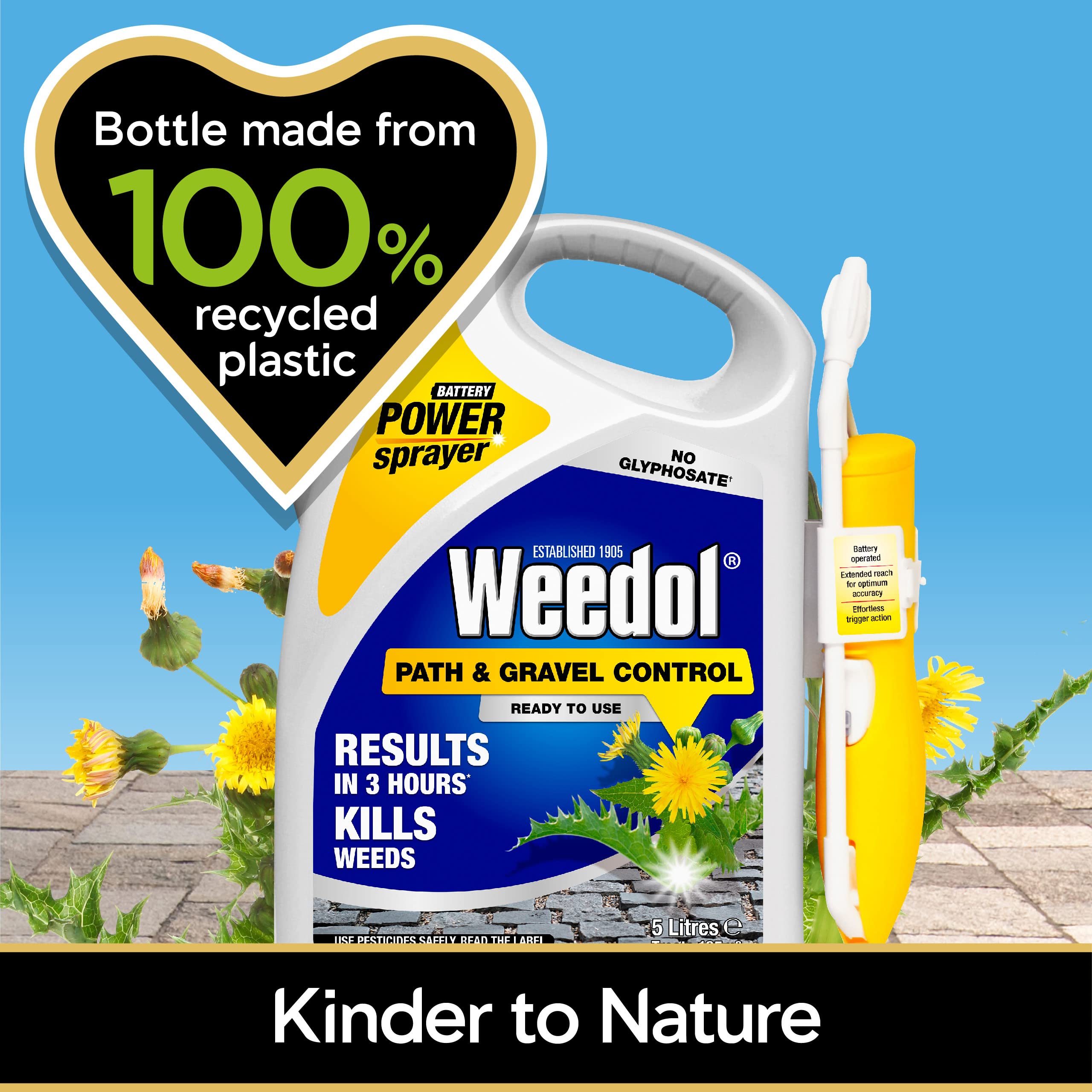 Weedol Path & Gravel Weedkiller with Power Sprayer - Ready to Use, 5L