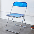 KAIHAOWIN Luxury Modern Transparent Folding Chair Acrylic Stacking Chairs with Crystal Seats-PC Plastic for Living Room and Outdoor Use - image 1