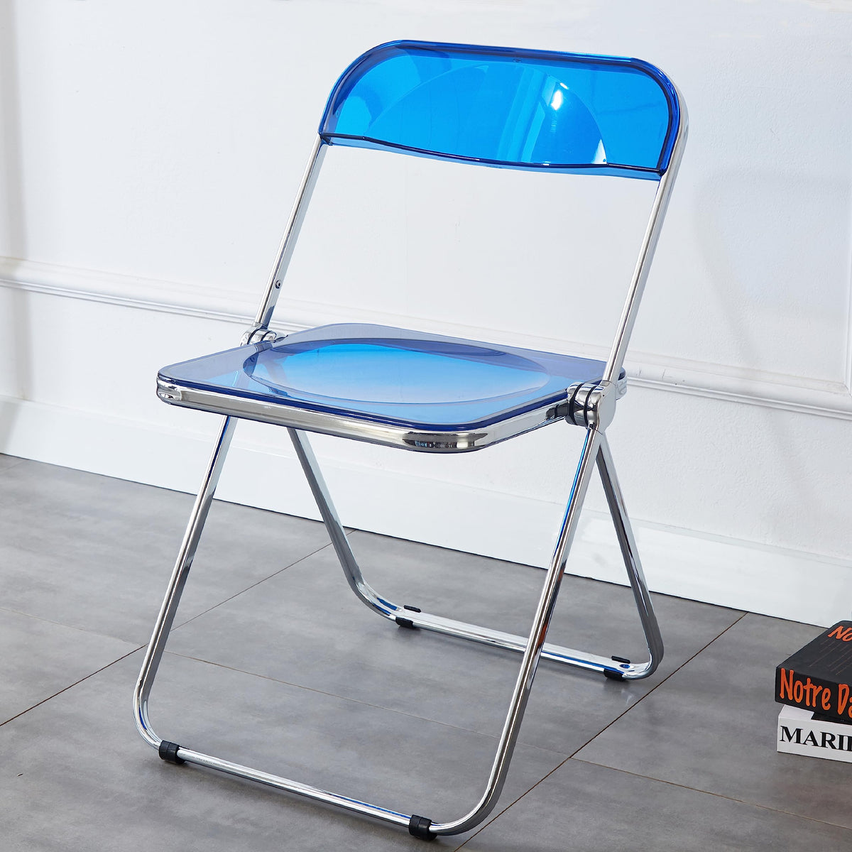 KAIHAOWIN Luxury Modern Transparent Folding Chair Acrylic Stacking Chairs with Crystal Seats-PC Plastic for Living Room and Outdoor Use - image 1