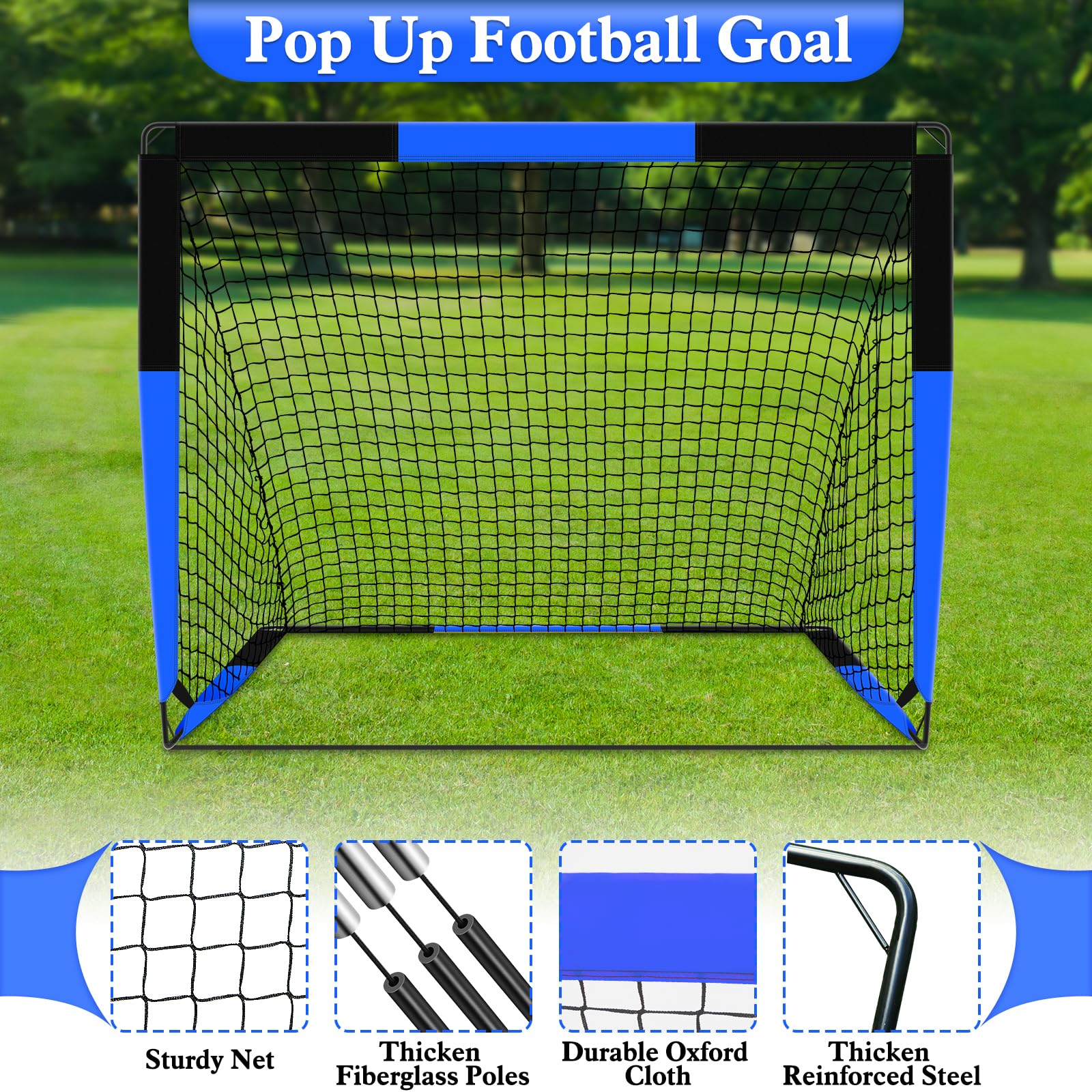 Gofady 2-in-1 Kids Football Goal – Portable Soccer Training Net with Targets