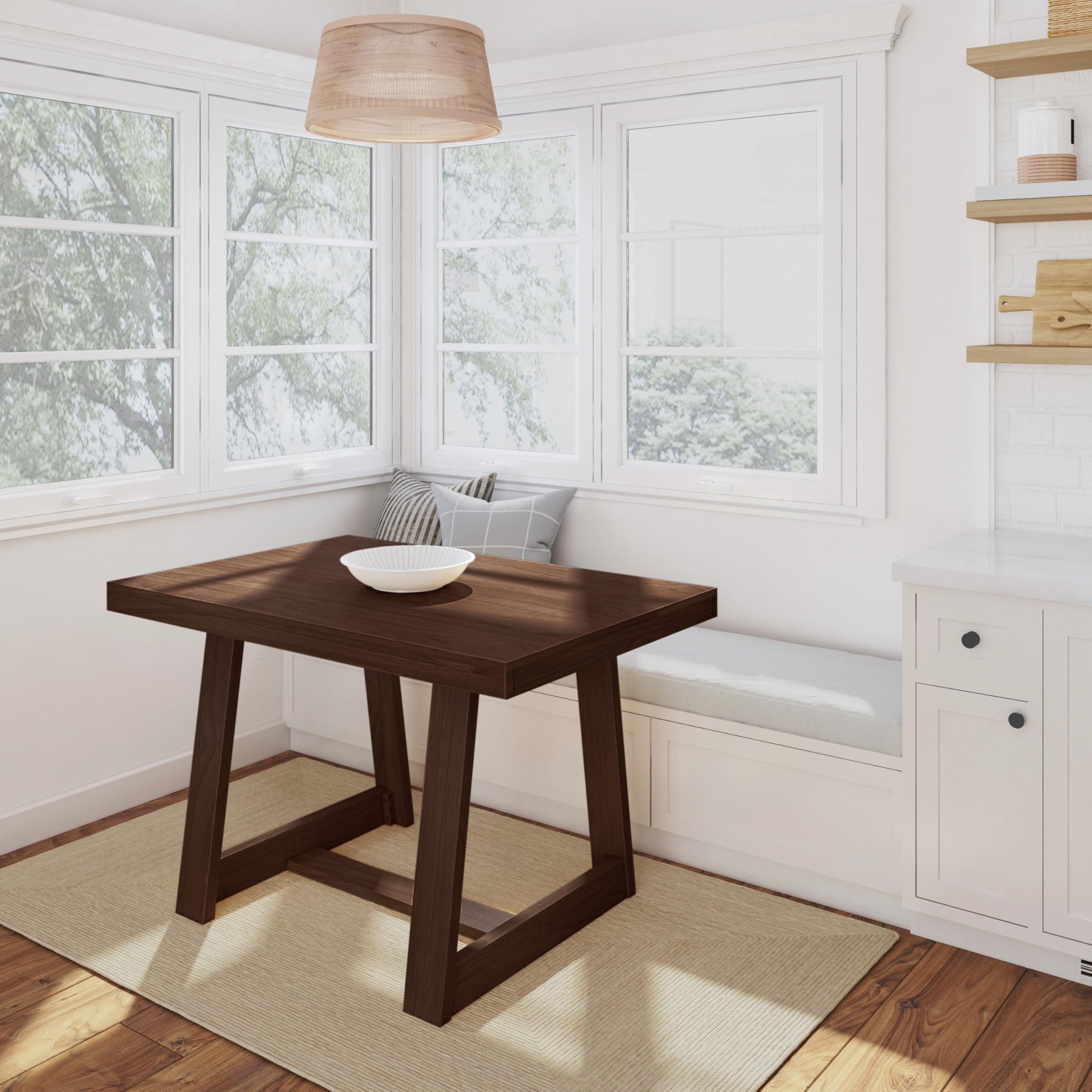 Maxwood Furniture Farmhouse Dining Table | Solid Wood 122cm Rectangular