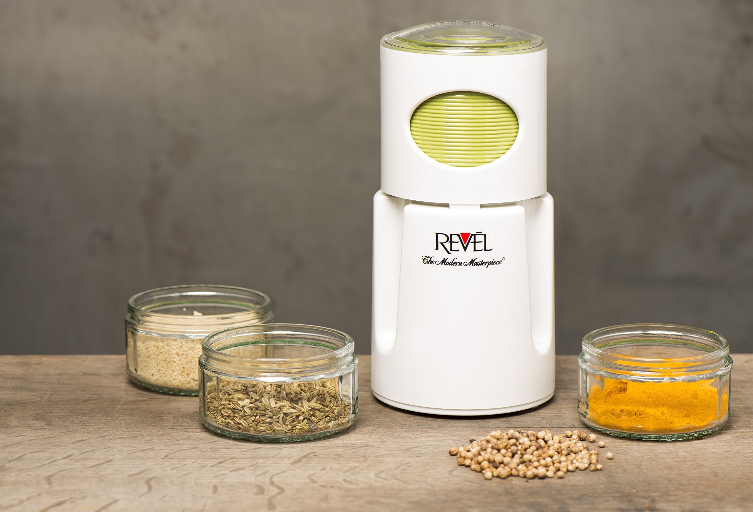 Revel CCM104 Wet and Dry Grinder – 280W Spice and Coffee Mill, White/Green