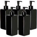 Youngever 5 Pack 500ml Plastic Pump Bottles | Black Square Dispensers