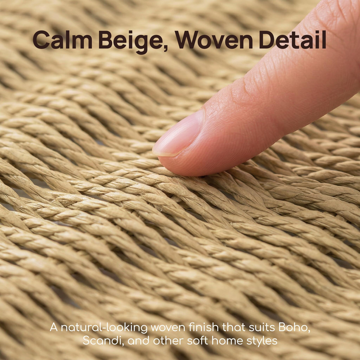 Viviendo Woven Storage Baskets Set of 2, Beige Rope Bins for Shelves - image 5