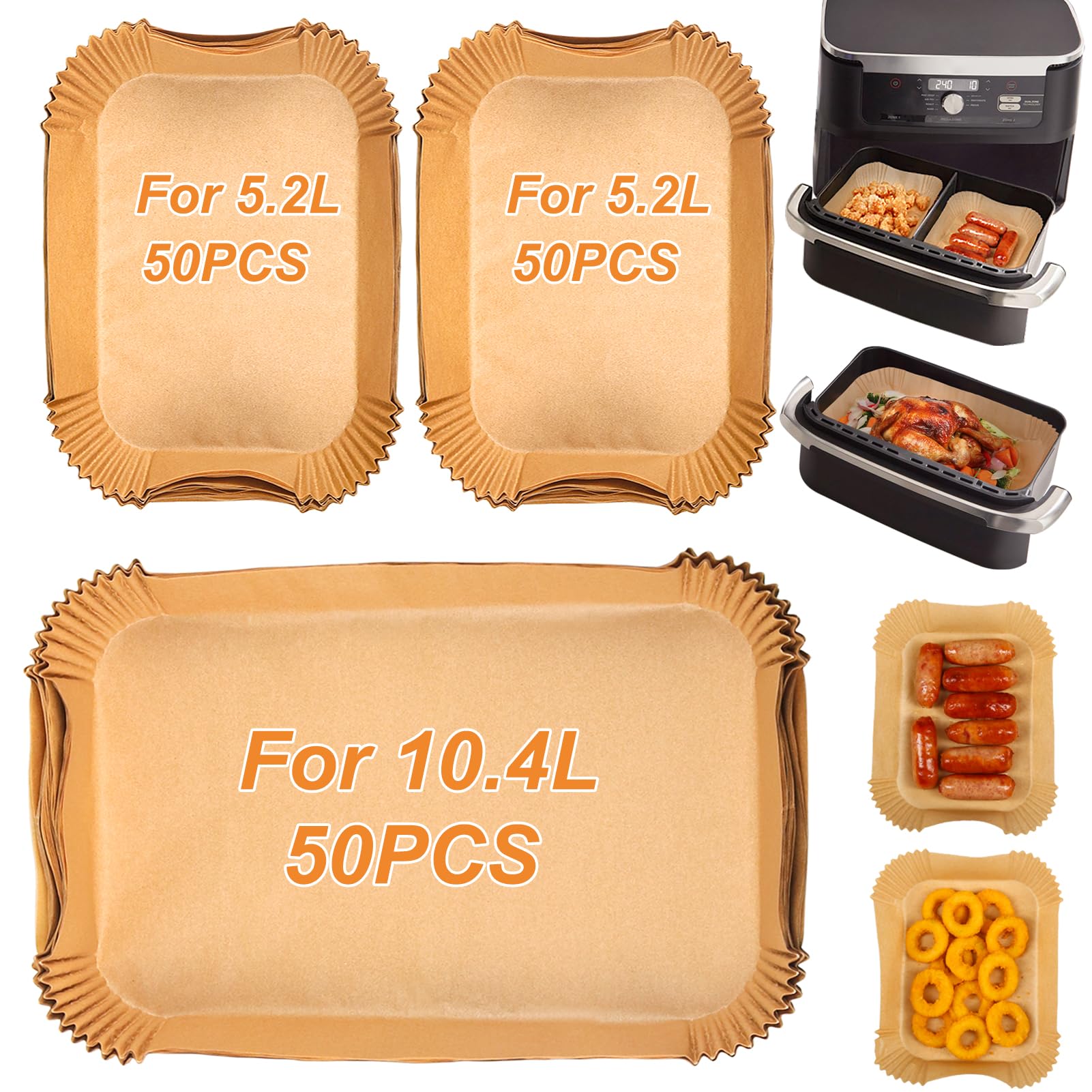BYKITCHEN Air Fryer Liners for Ninja Foodi Flex Drawer AF500UK | 150Pcs