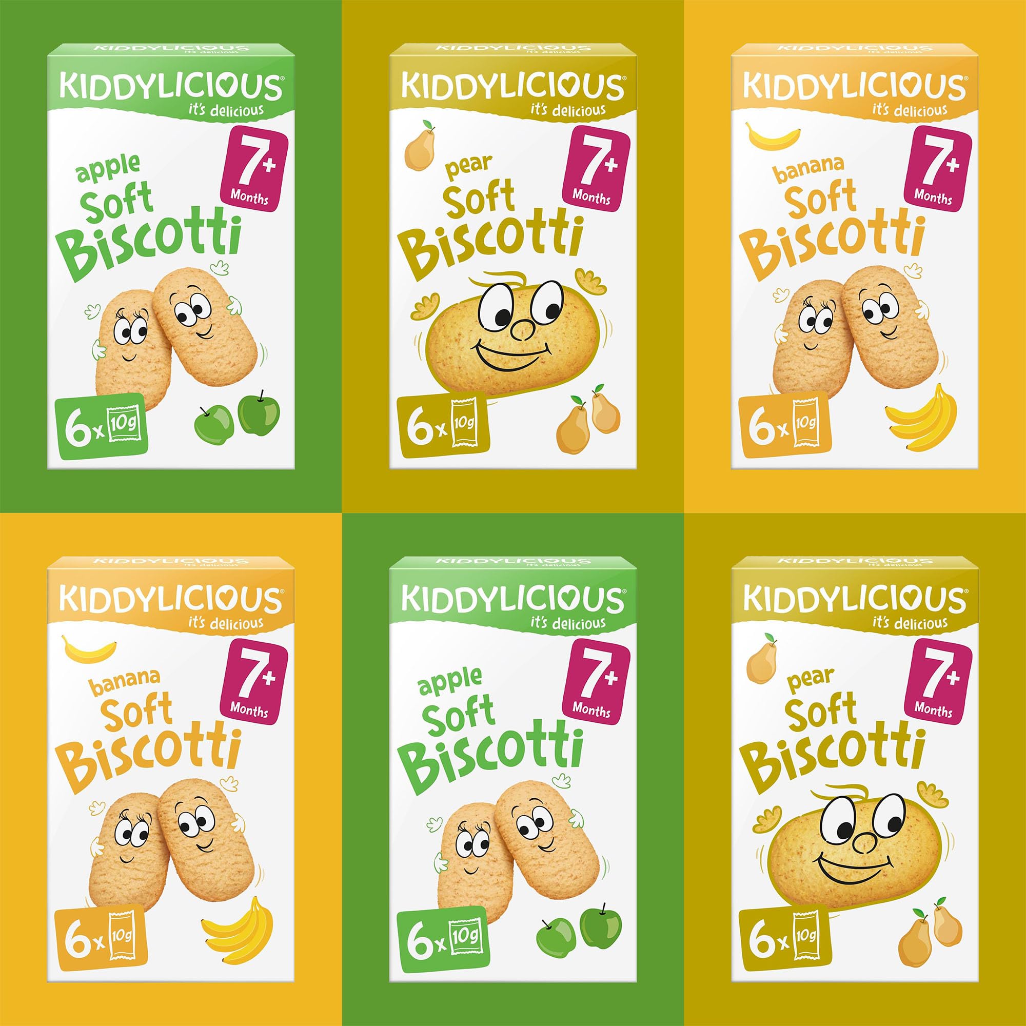 Kiddylicious Soft Biscotti Mixed Case - 36 Packs (7+ Months) Baby Snacks