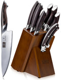 HOSHANHO 8-Piece Japanese Super Steel Kitchen Knife Set with Block