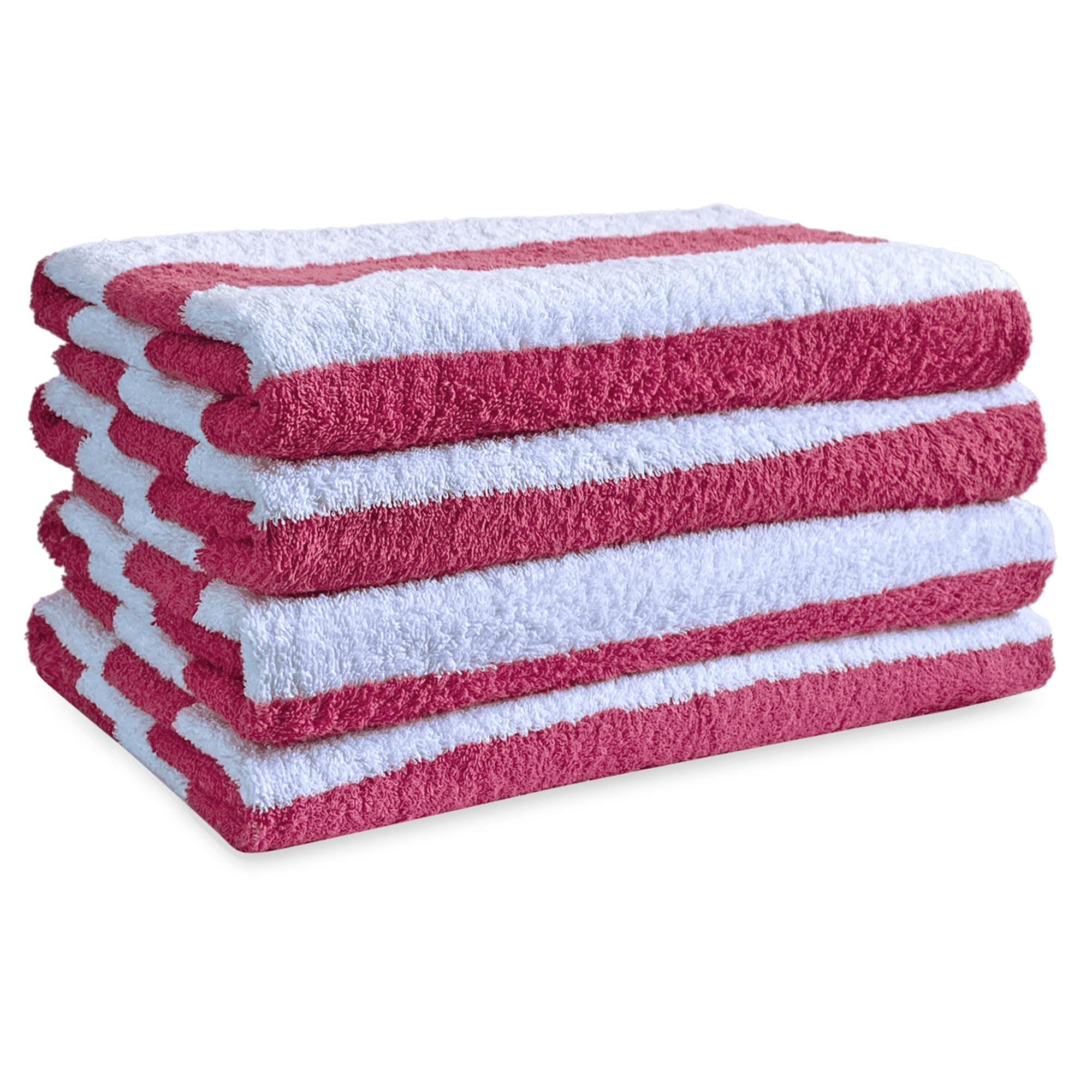Cabana Stripe Beach Towel – 100% Cotton Giant Size, Pink