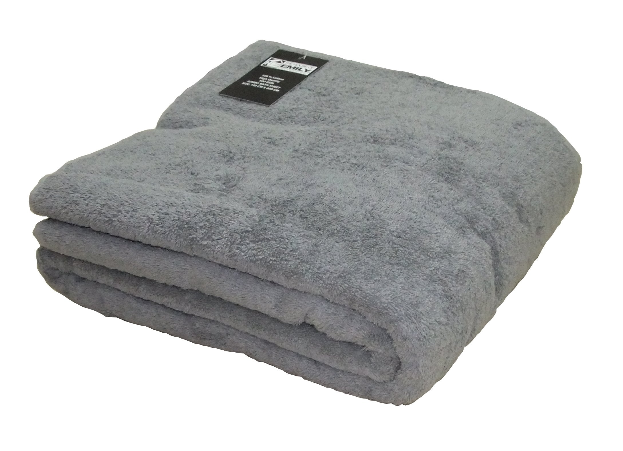 The House Of Emily Extra Large Cotton Bath Sheet - 150x200cm Silver Grey