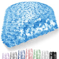 DOPROP Non-Slip Pebble Bath Mat – PVC Anti-Slip Shower Mat, Blue