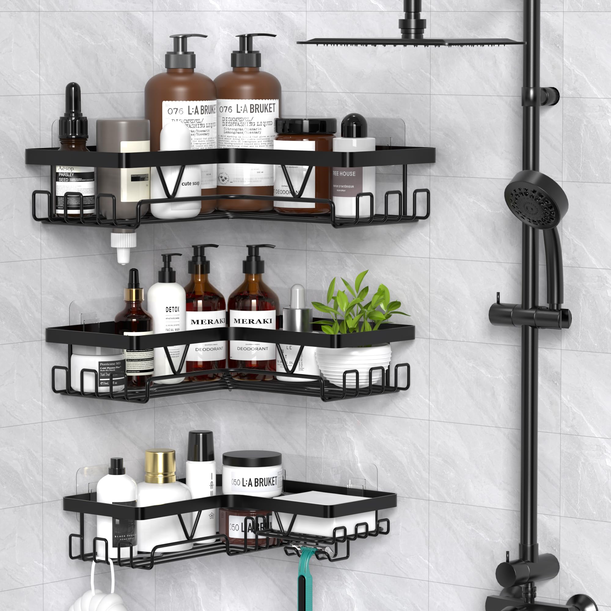 Kegii Corner Shower Caddy – 3 Pack Rustproof Stainless Steel Organizer