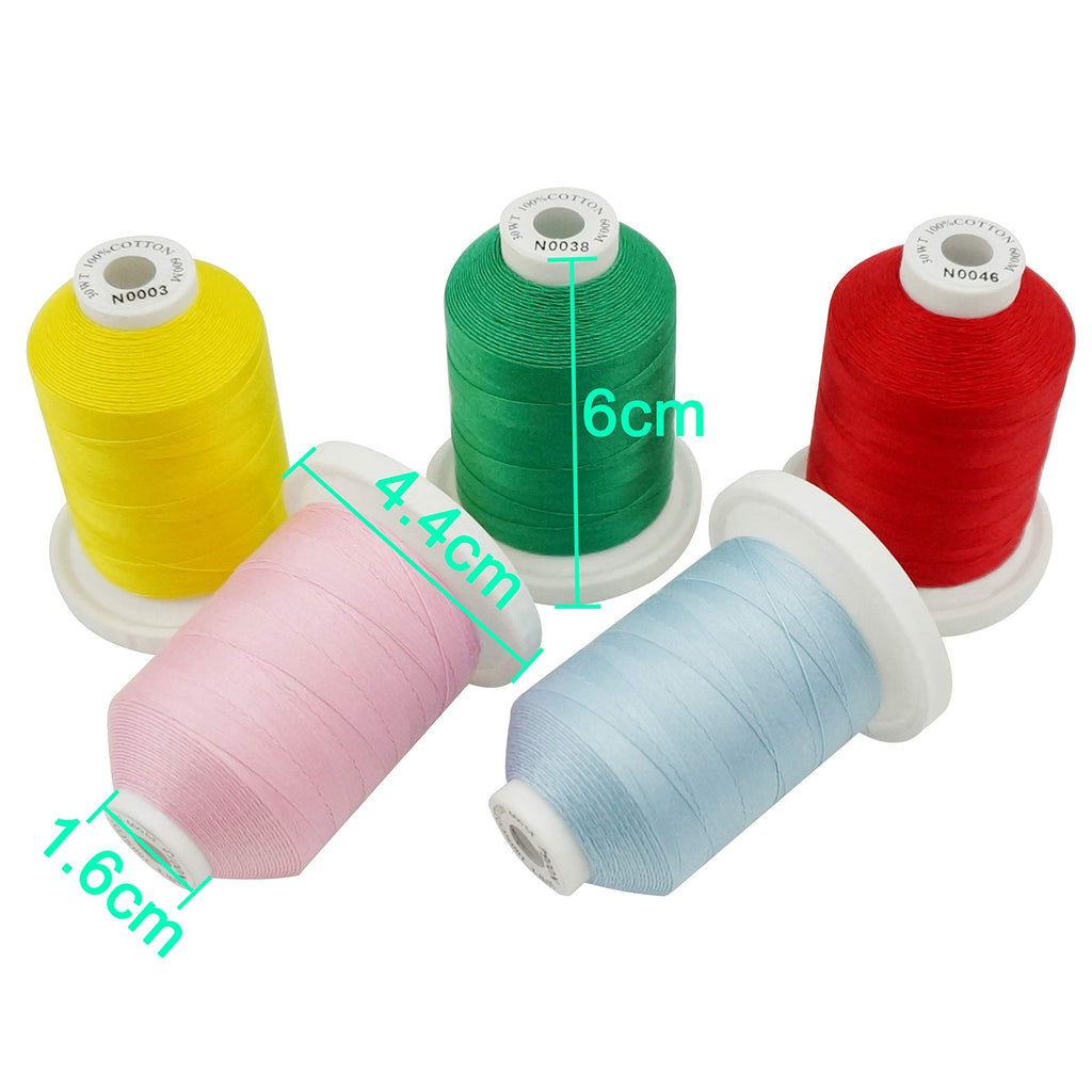 New brothread 24 Colors Mercerized Cotton Thread 30WT for Quilting