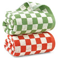 Jacquotha Checkered Cotton Bath Towels – 2 Pack Absorbent Plaid Set