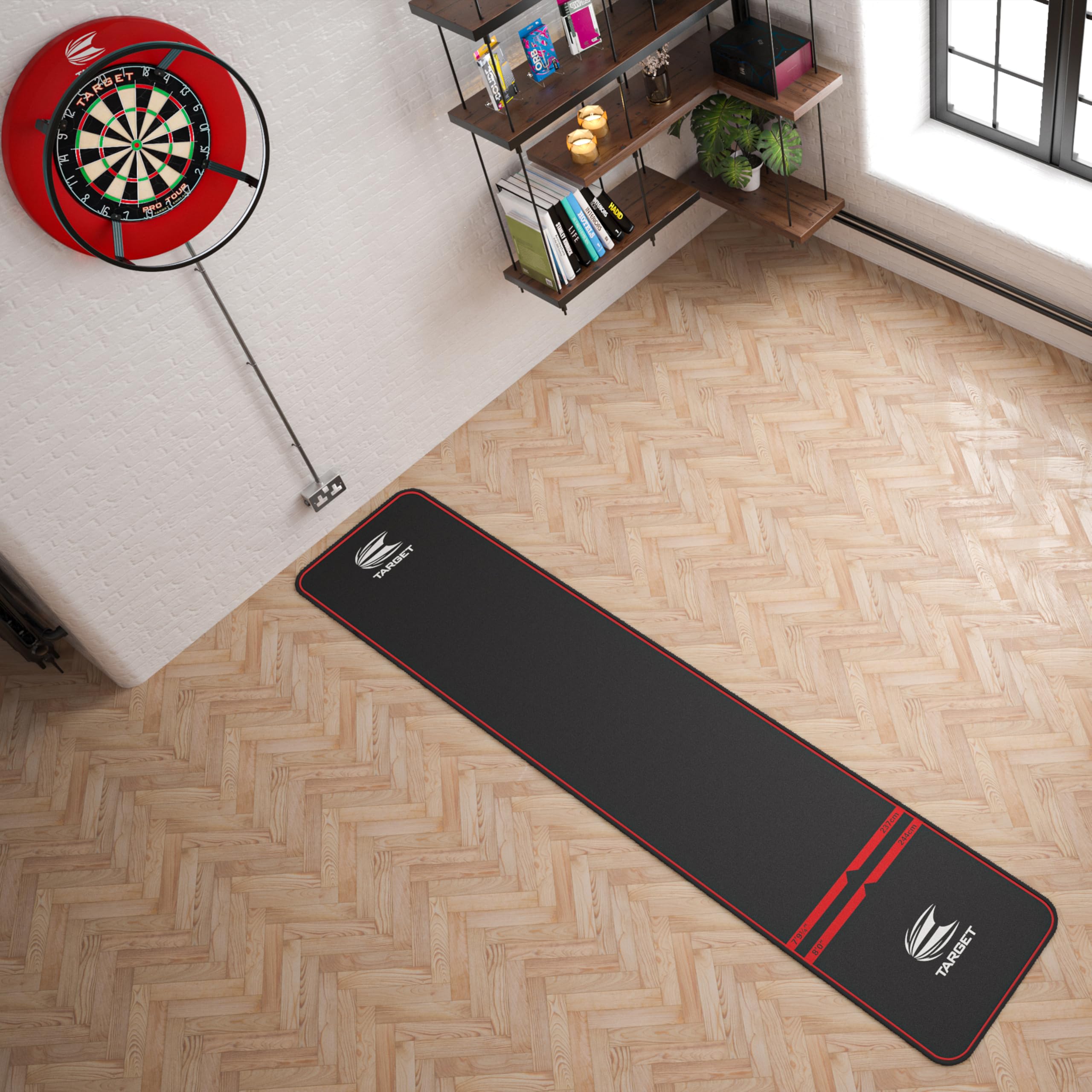 Target Darts World Champion Oche Mat - Non-Slip Carpet for Steel & Soft Tip