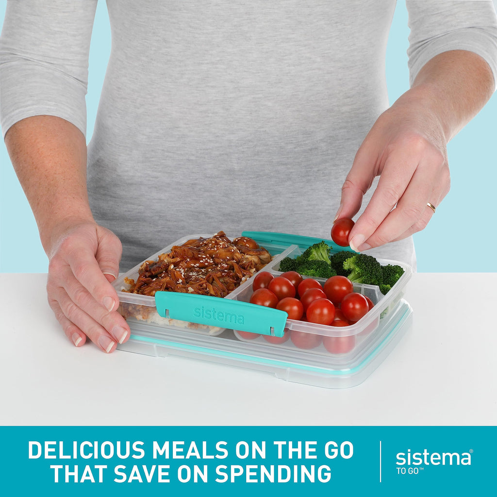 Sistema Multi Split Meal Prep Containers | 820ml BPA-Free Lunch Box | 5 Pack