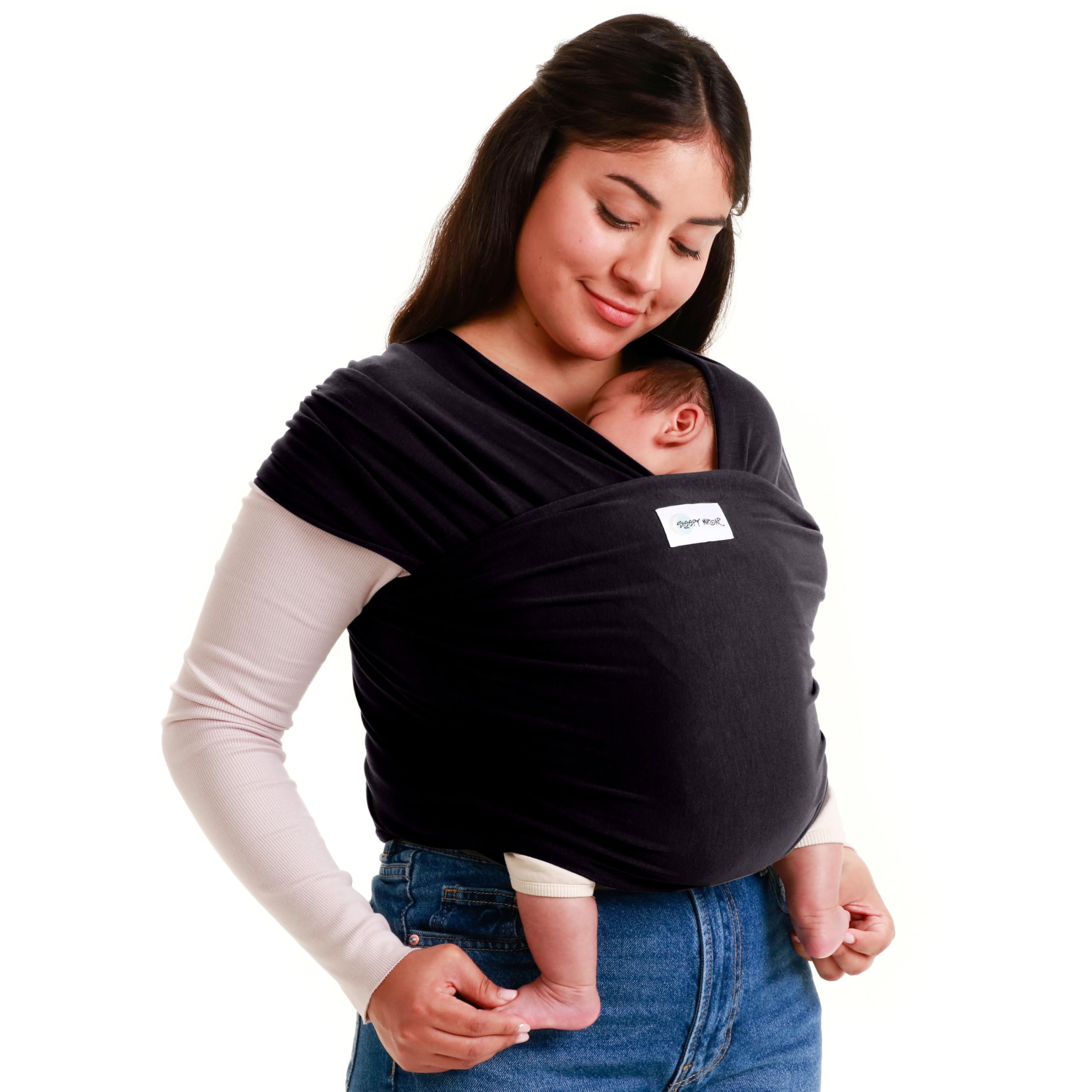 Sleepy Wrap Baby Carrier – Breathable Newborn to Toddler Sling, Black