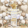 White and Gold Birthday Decorations – Boho Party Supplies Kit