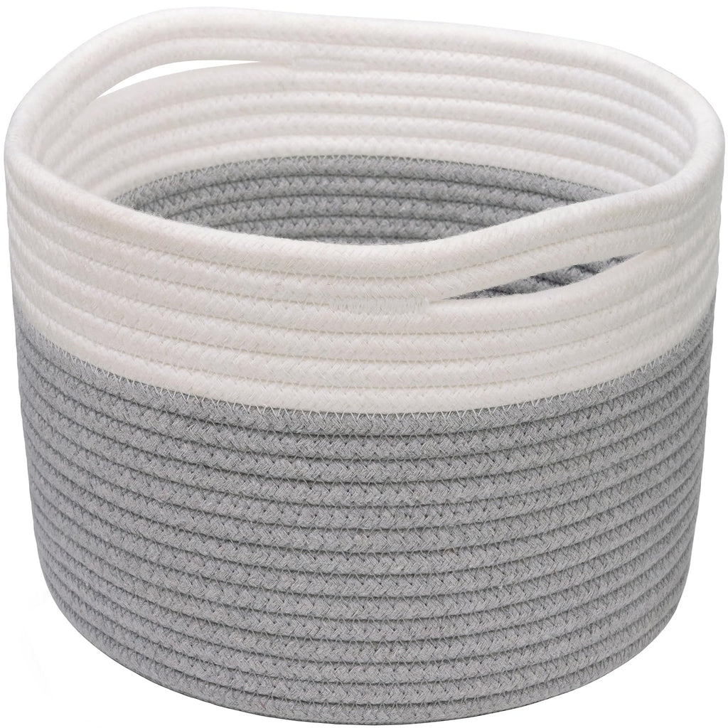 TIMEYARD Small Cotton Rope Storage Basket for Shelves Remote Toy Organiser - image 1