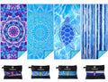 Haleey 4 Pack Microfibre Beach Towel | 180x80cm Sand Free Travel Towels