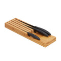 Relaxdays Bamboo In-Drawer Knife Block – 5 Slot Kitchen Organizer